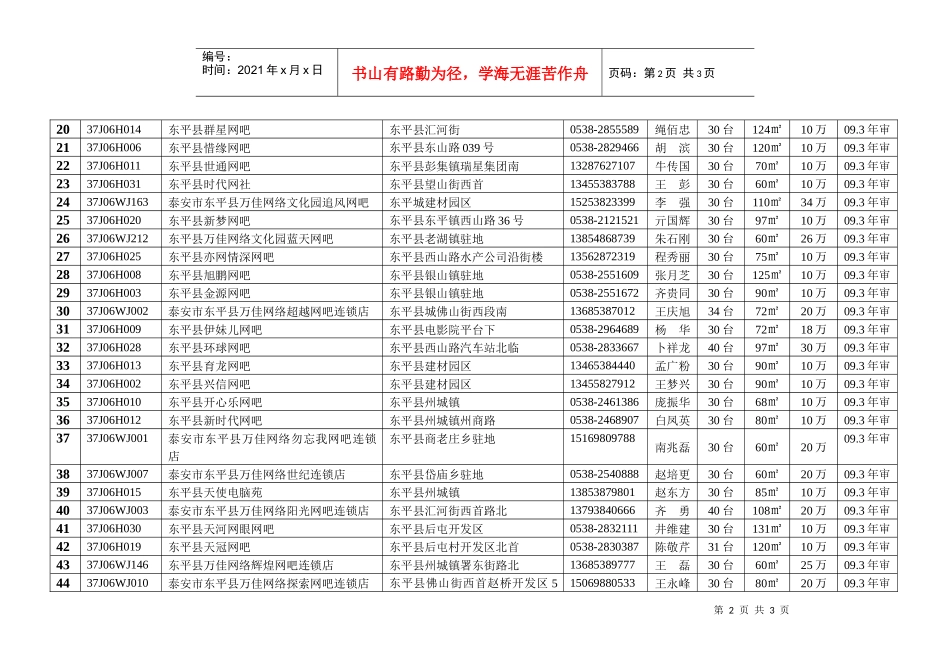 全市网吧基本情况普查统计表_第2页