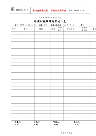 7.5.1-J01-05-F6绿化种植项目结算统计表