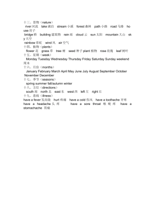 小学英语单词分类3