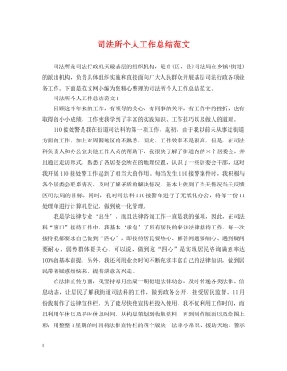 司法所个人工作总结范文2 