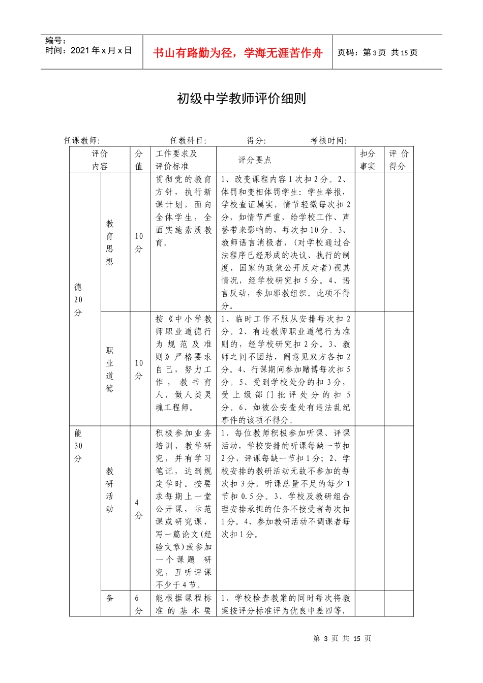 初中工作纪律制度_第3页