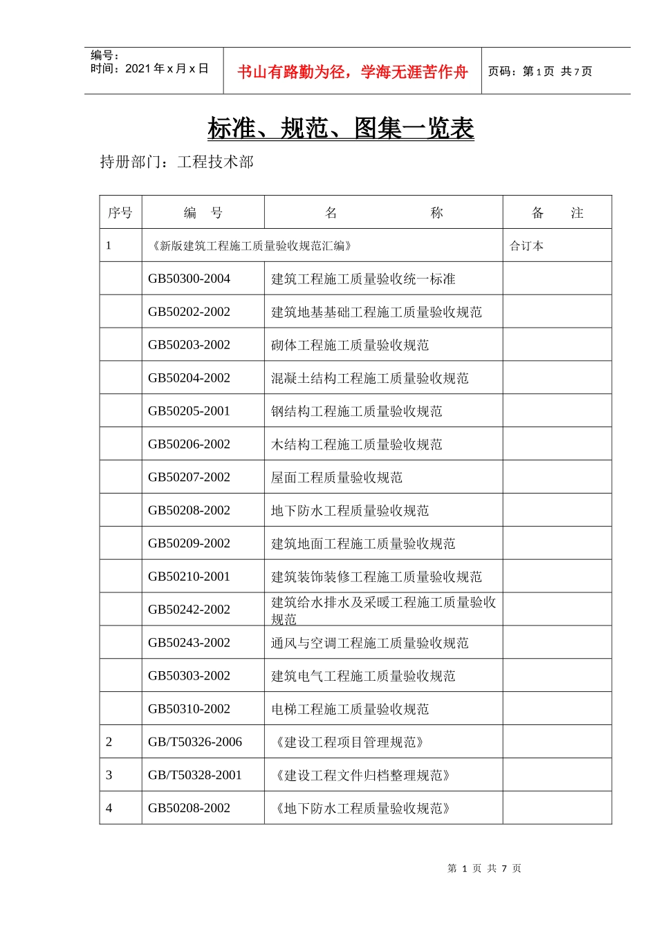 标准、规范、图集一览表(中国建筑)_第1页