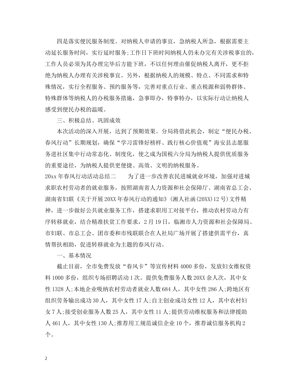 2020年春风行动活动总结_第2页