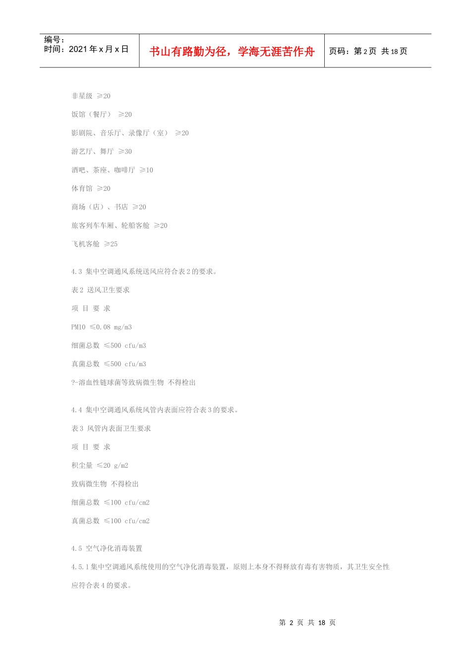 公共场所集中空调通风系统卫生规范_第2页