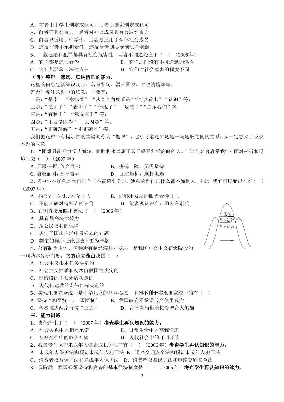 中考政治解题思路与方法(教师版)_第2页