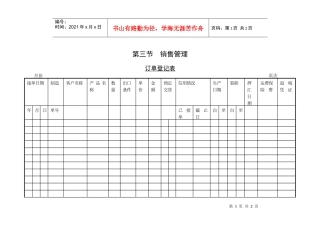 【经营管理】订单登记表