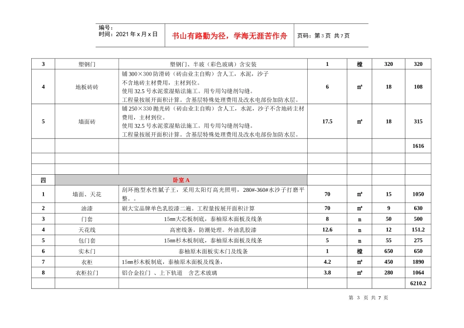 水晶城 装修工程预算表_第3页