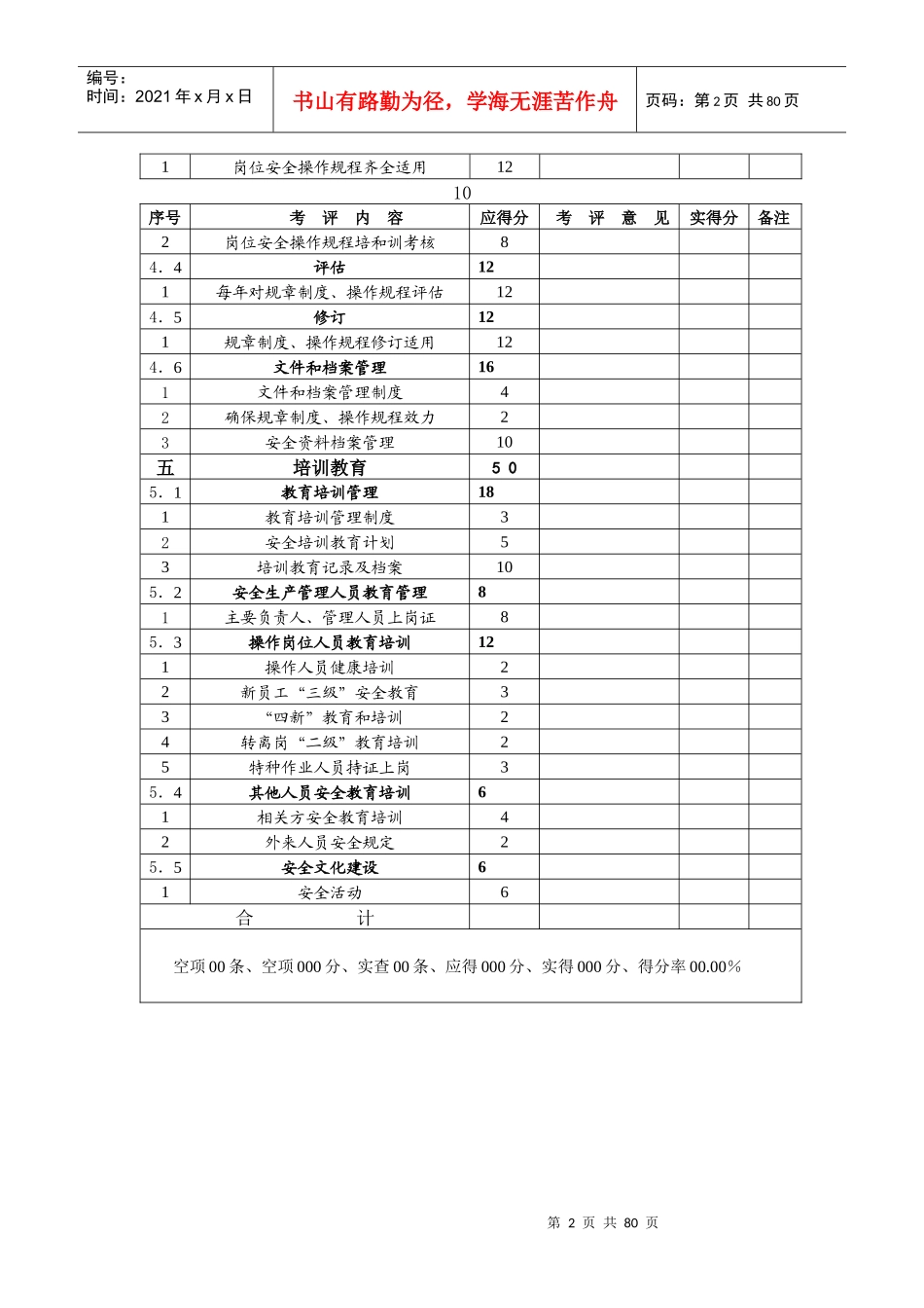 标准化评分汇总表_第2页