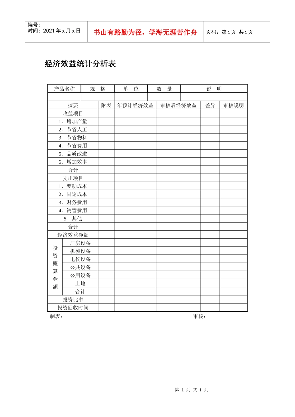经济效益统计分析表_第1页