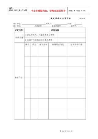 PDF201建筑单体方案简评表