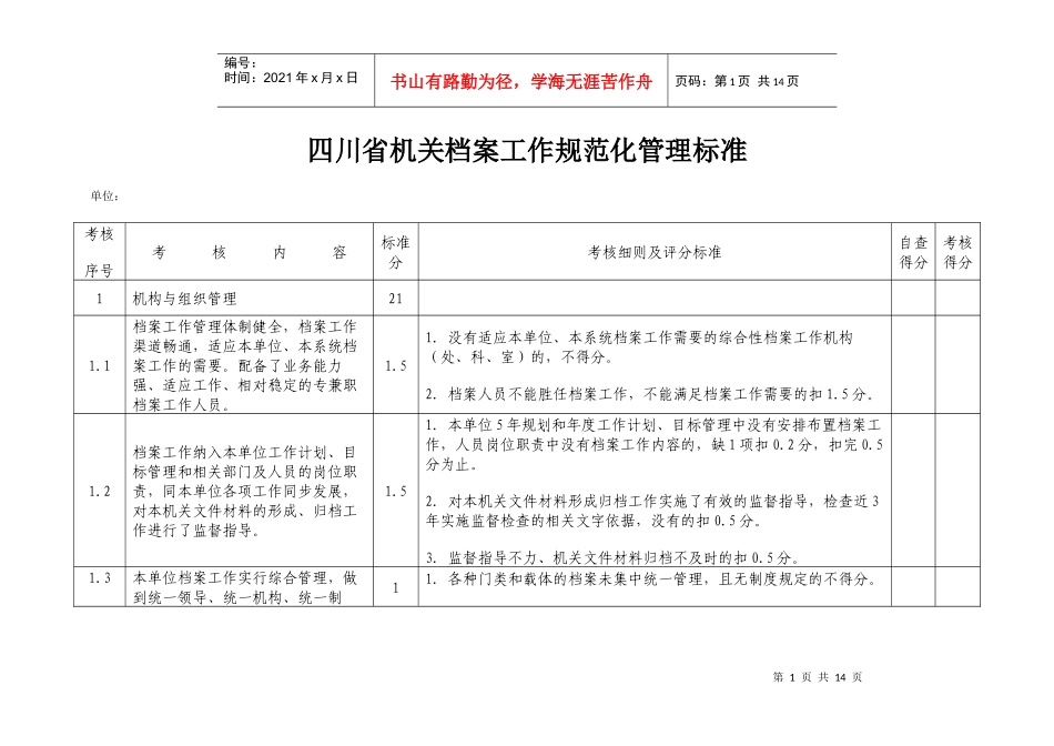 四川省机关档案工作规范化管理标准_第1页