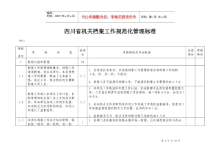 四川省机关档案工作规范化管理标准