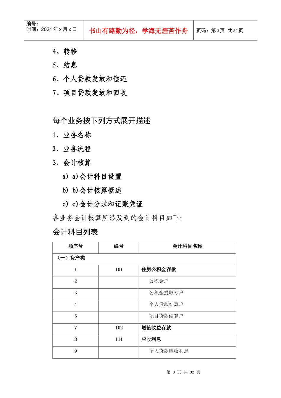 《住房公积金财务会计业务规范》大纲_第3页