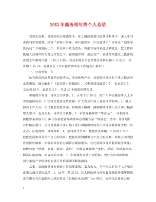 商务部年终个人总结2