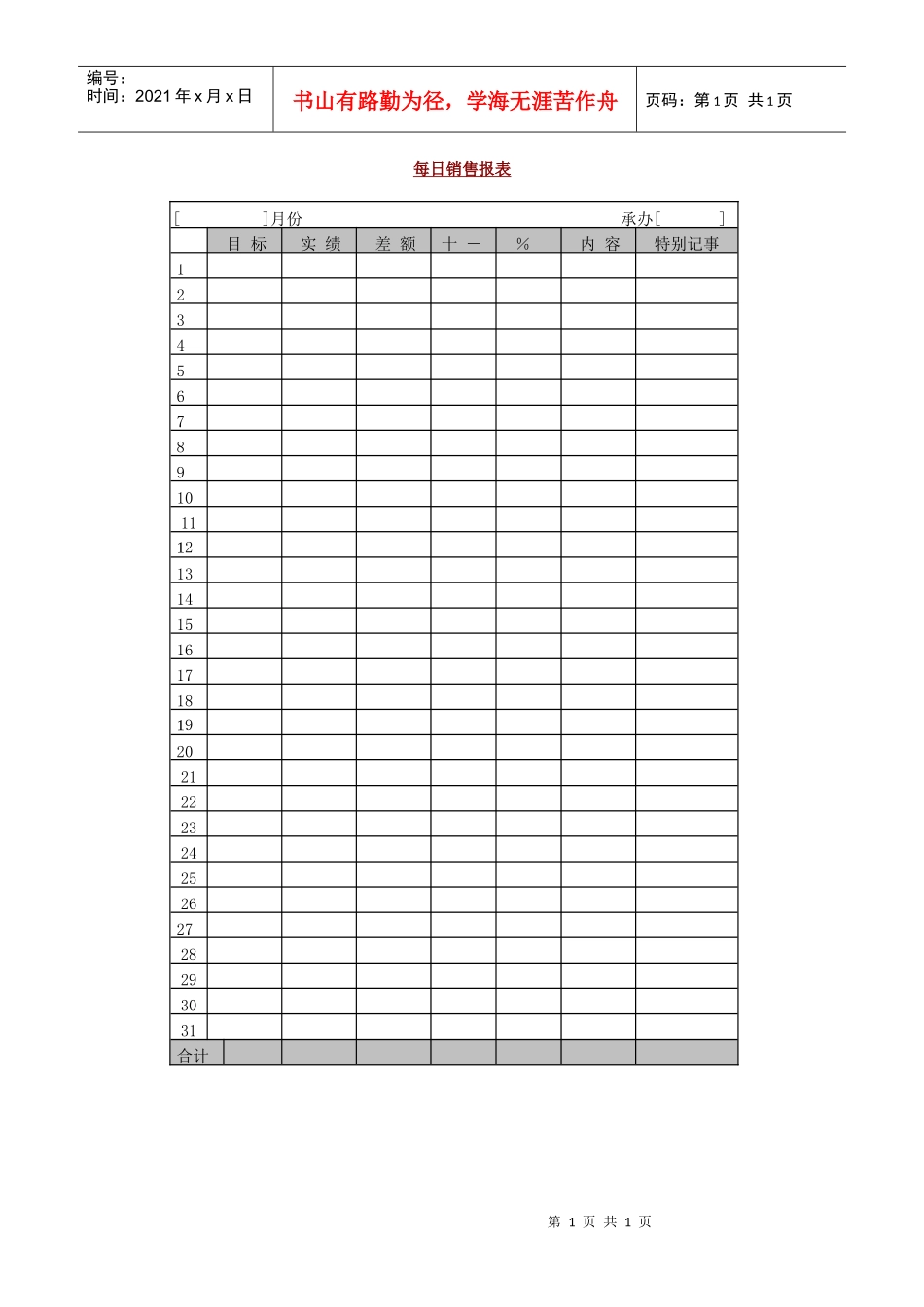 每日销售报表(1)_第1页