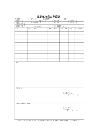 分承包方安全审查表