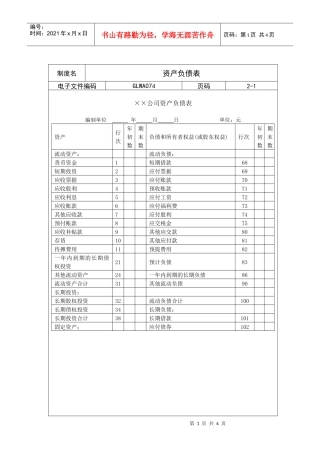 国际化企业通用管理文案(74)资产负债表
