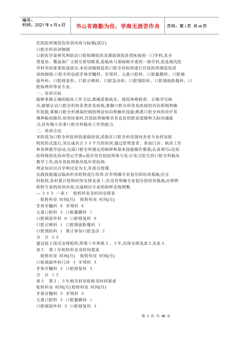 口腔医师规范化培训_第1页