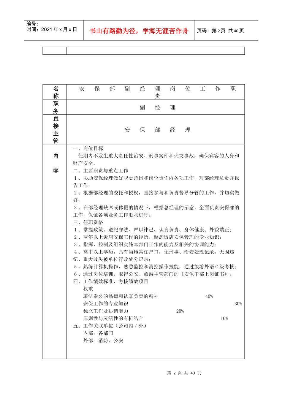 安保部岗位职责、制度、工作程序-大个陈_第2页