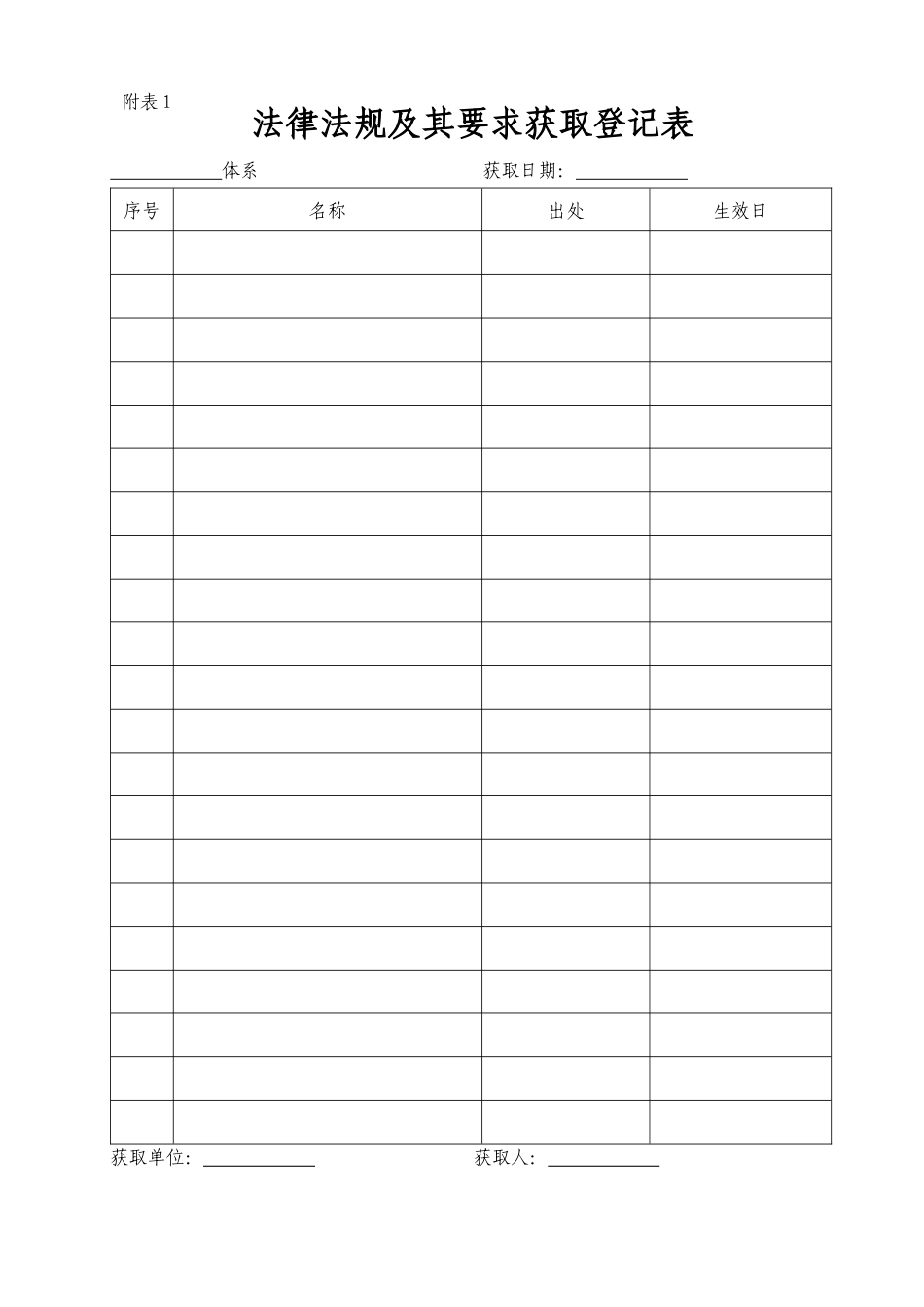 管理体系表格汇总_第1页