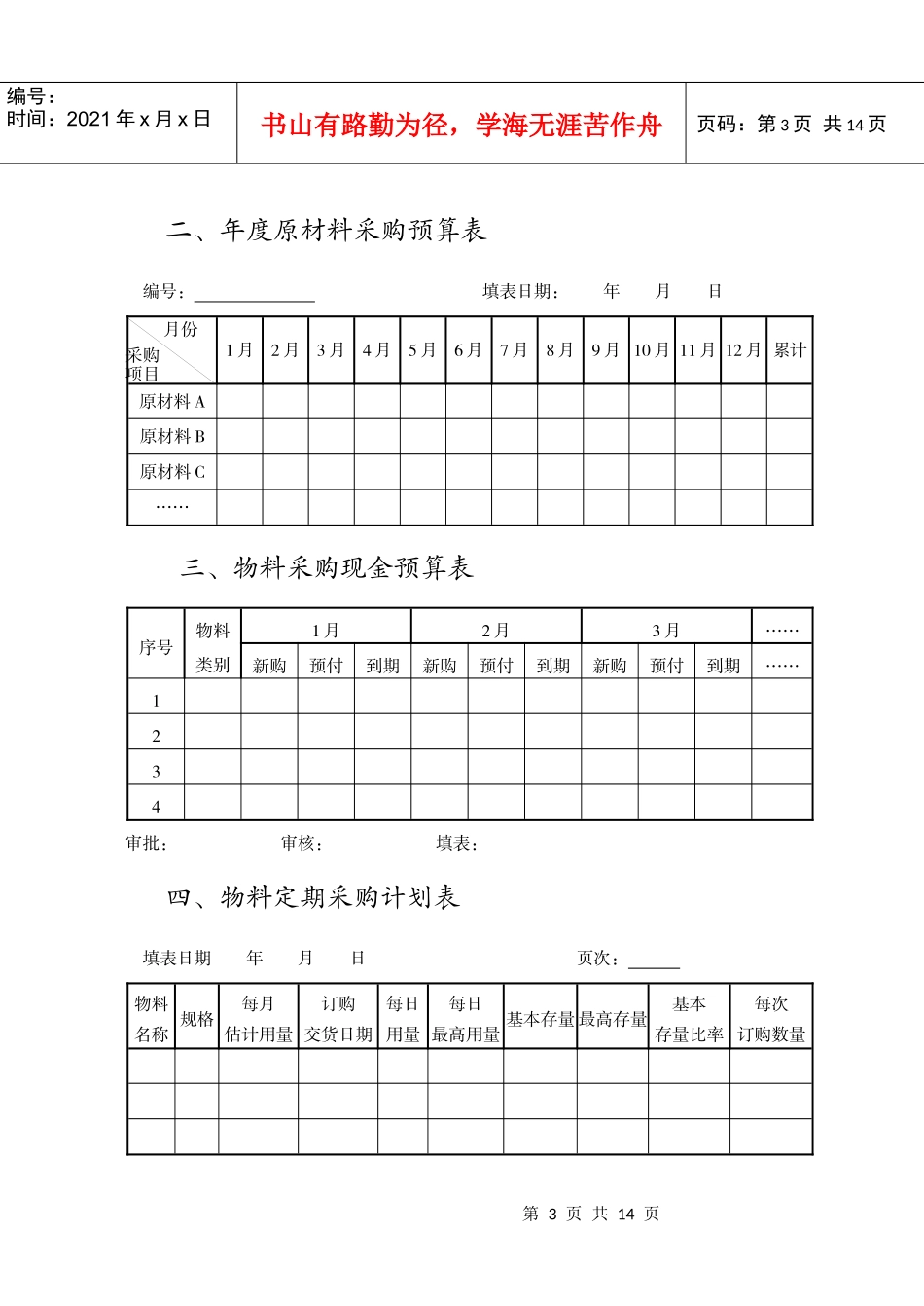 某公司采购计划与预算管理表件_第3页
