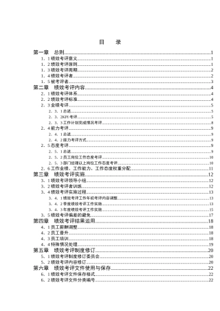 体育用品行业-绩效考评制度