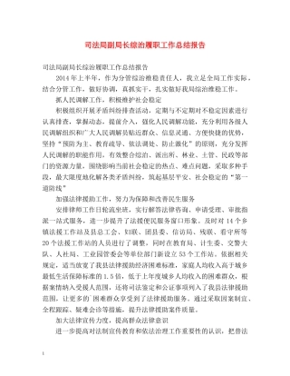 司法局副局长综治履职工作总结报告 