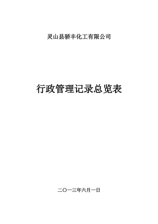 某公司行政管理记录总览表
