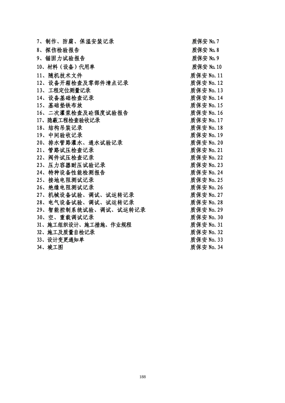 四、安装单位工程施工技术资料组卷目录及表式_第3页