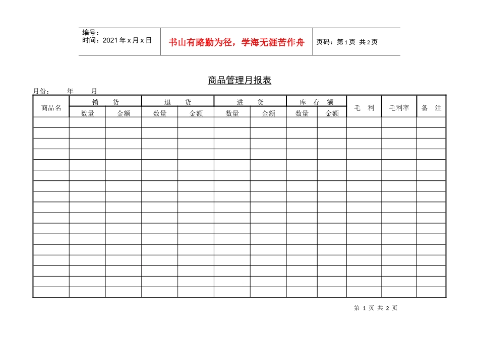 商品管理月报表_第1页