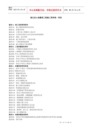 湖北省土地整治工程施工统_用表（DOC118页）