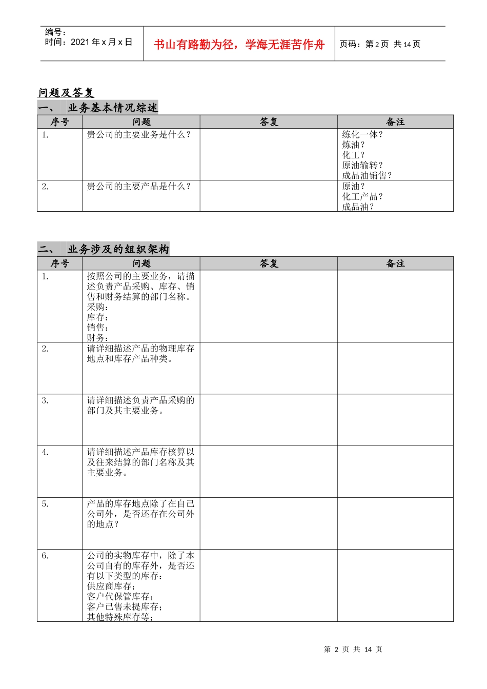 在某个大型企业实施的的调查表_第2页