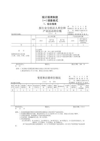 统计报表制度