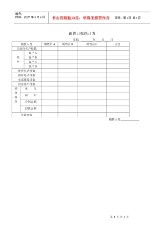 销售日报统计表