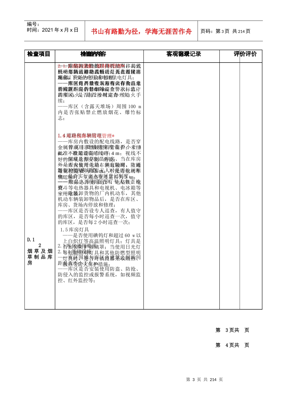 公司现场安全检查表_第3页