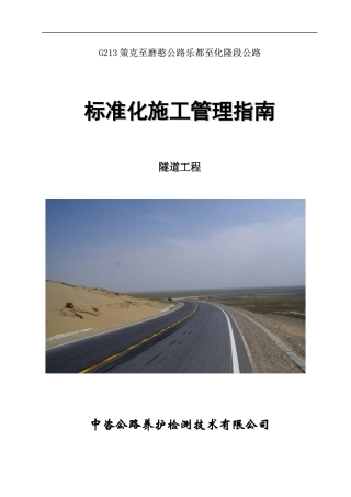 隧道标准化施工(4册)