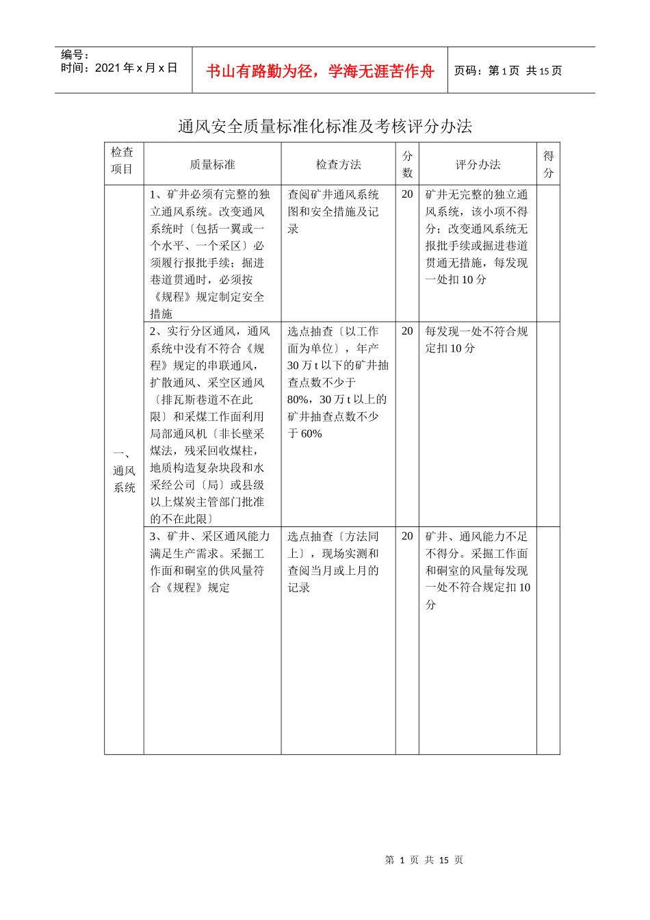 通风安全质量标准化_第1页