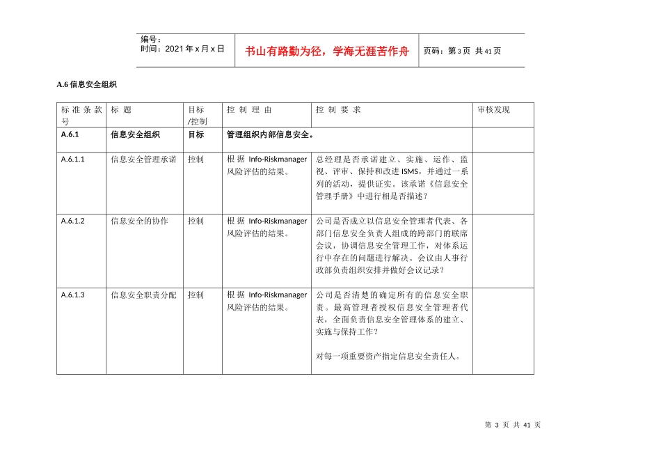 信息安全内部审核检查表_第3页