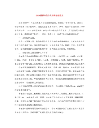 招标专员个人年终总结范文