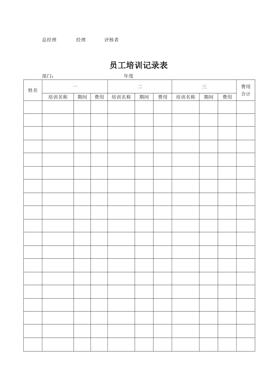 员工培训检测记录汇总表_第2页