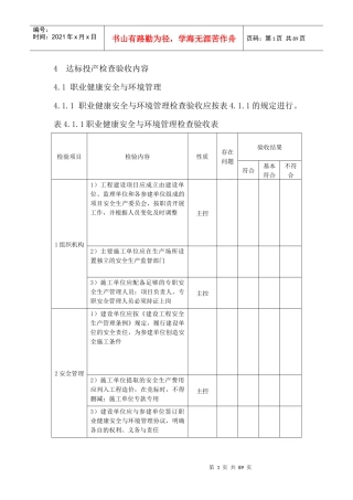 火电工程达标投产验收规程查评表