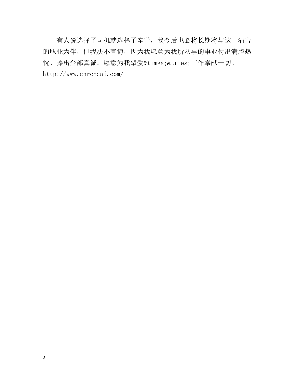 司机工作总结 _第3页