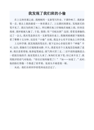 我发现了我们班的小偷