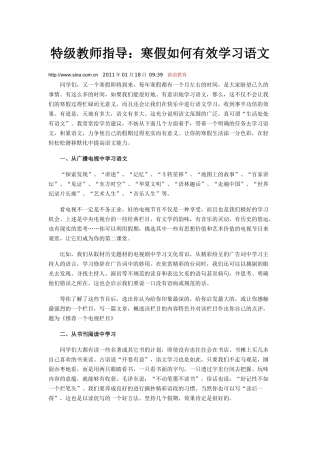 特级教师指导