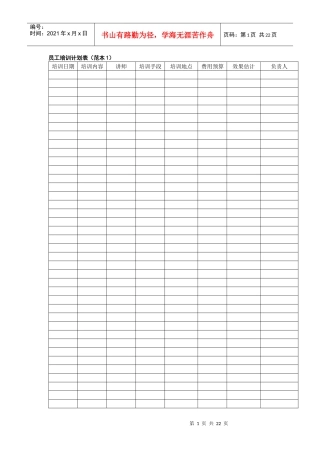 培训管理工具集（共计20个表格）