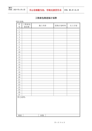 8－工程承包商进场计划表KWG-PR-ZJ-2022