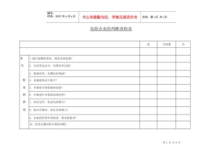 危险企业的判断查核表