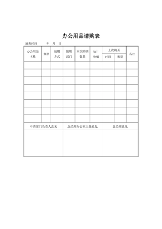 现代企业行政部们规范行政管理实用表