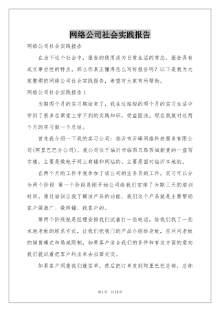 网络公司社会实践报告
