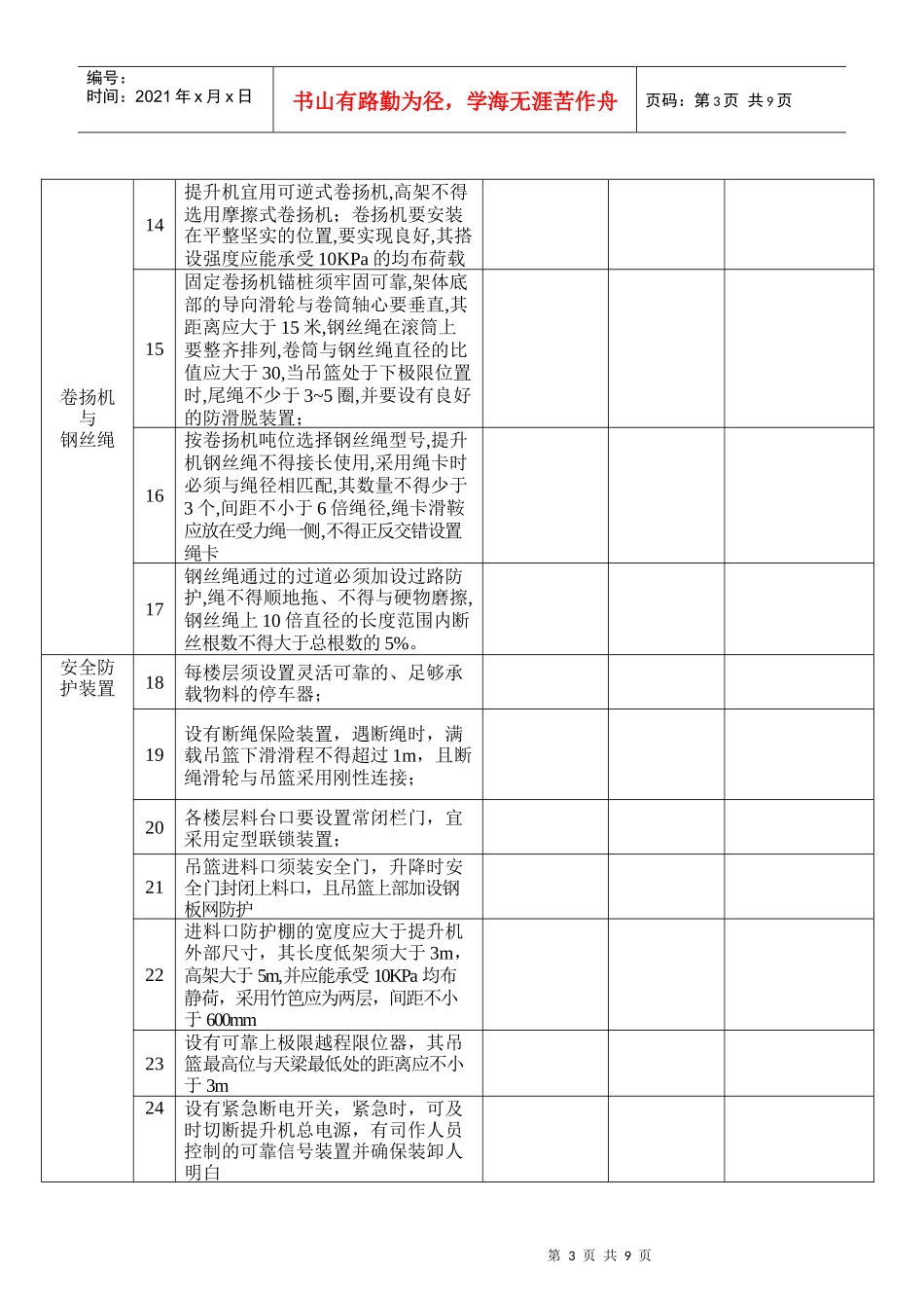 XXXX年建安龙门架验收表格_第3页